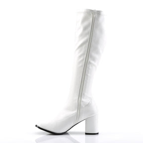 GOGO-300 White Knee High Boots