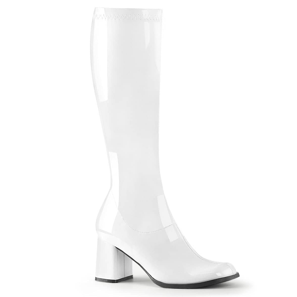 GOGO-300 White Knee High Boots