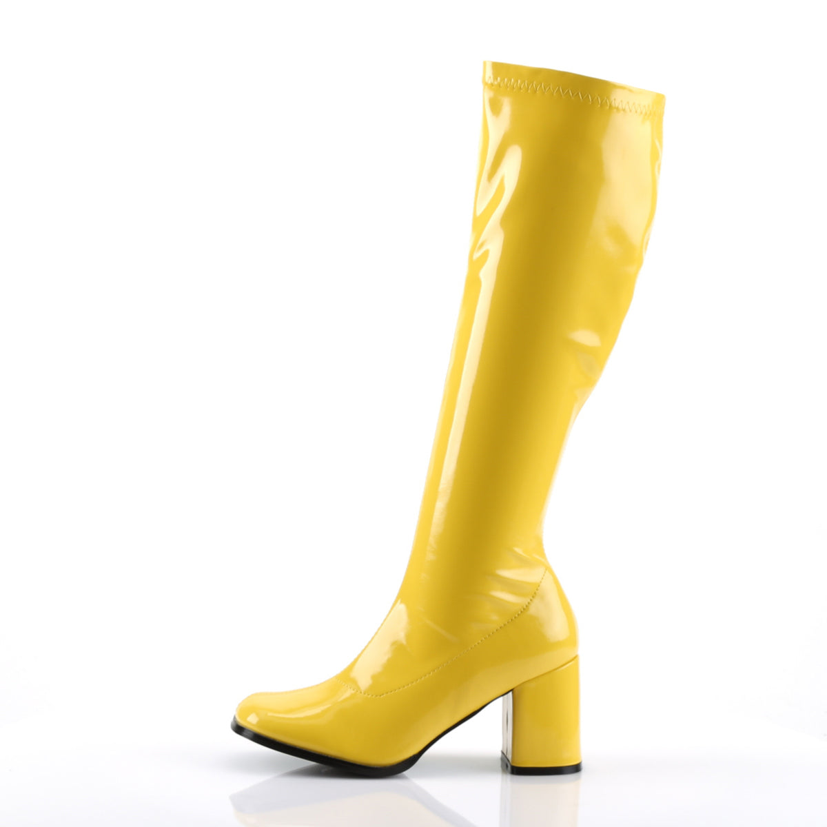 GOGO-300 Yellow Patent Knee High Boots Yellow Multi view 4