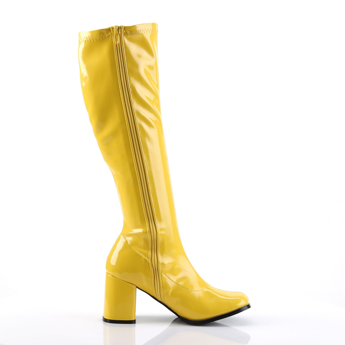 GOGO-300 Yellow Patent Knee High Boots Yellow Multi view 2