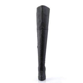 INDULGE-3011 Black Stiletto Thigh High Boots