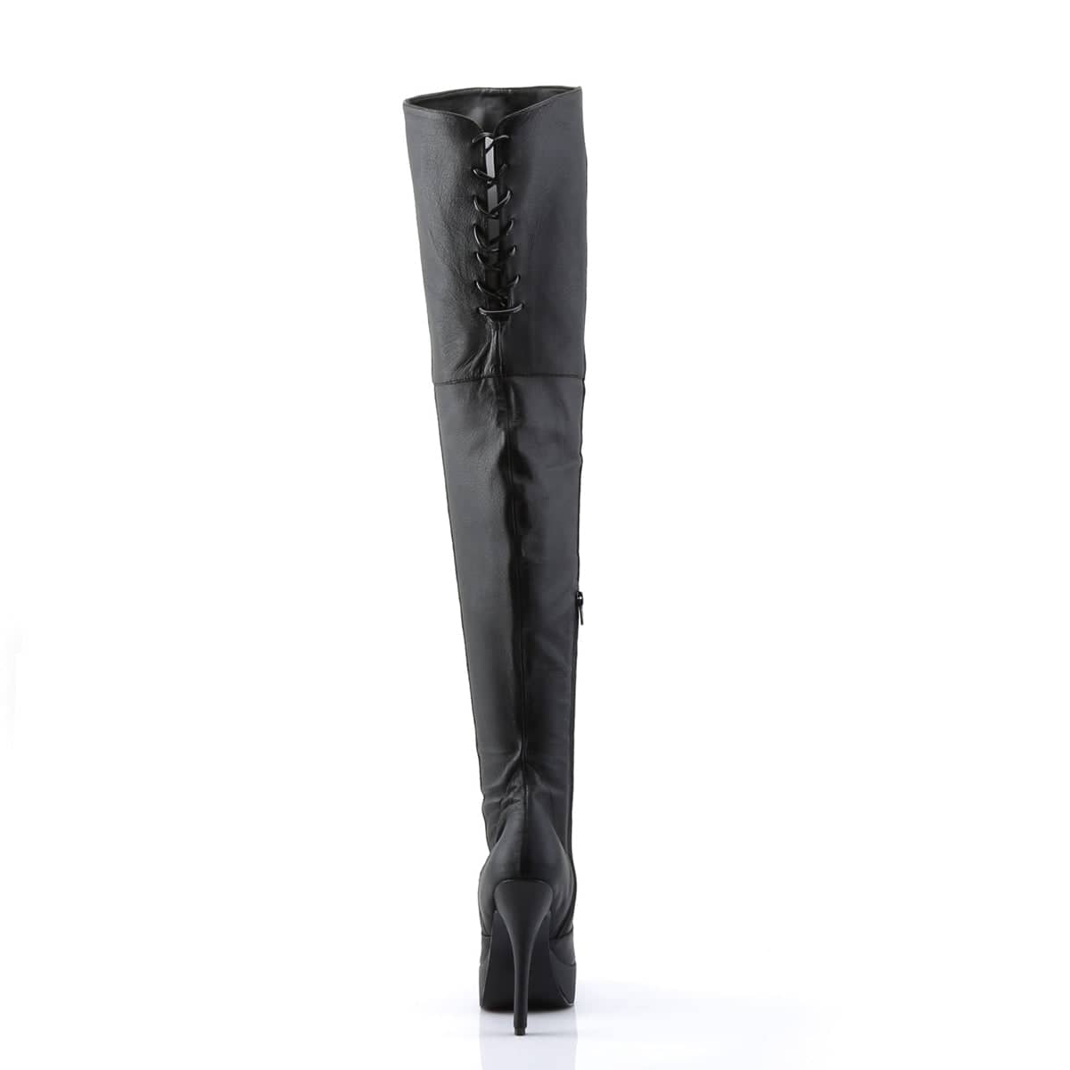 INDULGE-3011 Black Stiletto Thigh High Boots