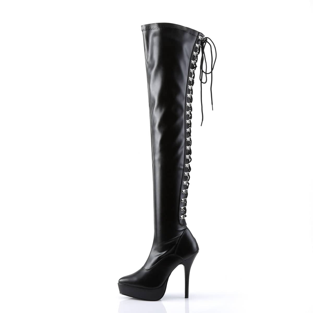 INDULGE-3063 Black Thigh High Boots