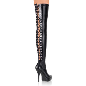 INDULGE-3063 Black Thigh High Boots