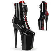 INFINITY-1020FH Black & Red Calf High Boots