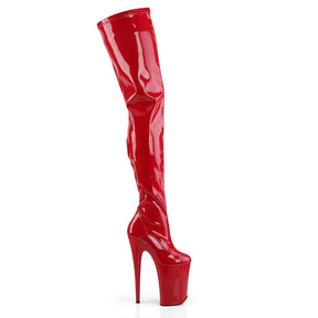 INFINITY-4000 Black Patent Thigh High Boots Red Multi view 2