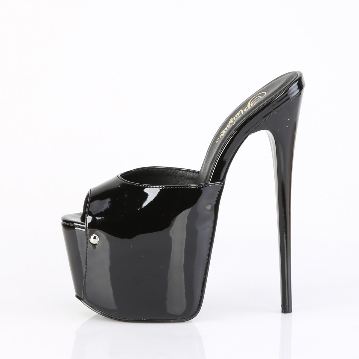 JUBILANT-01 Black Platform Slide High Heel