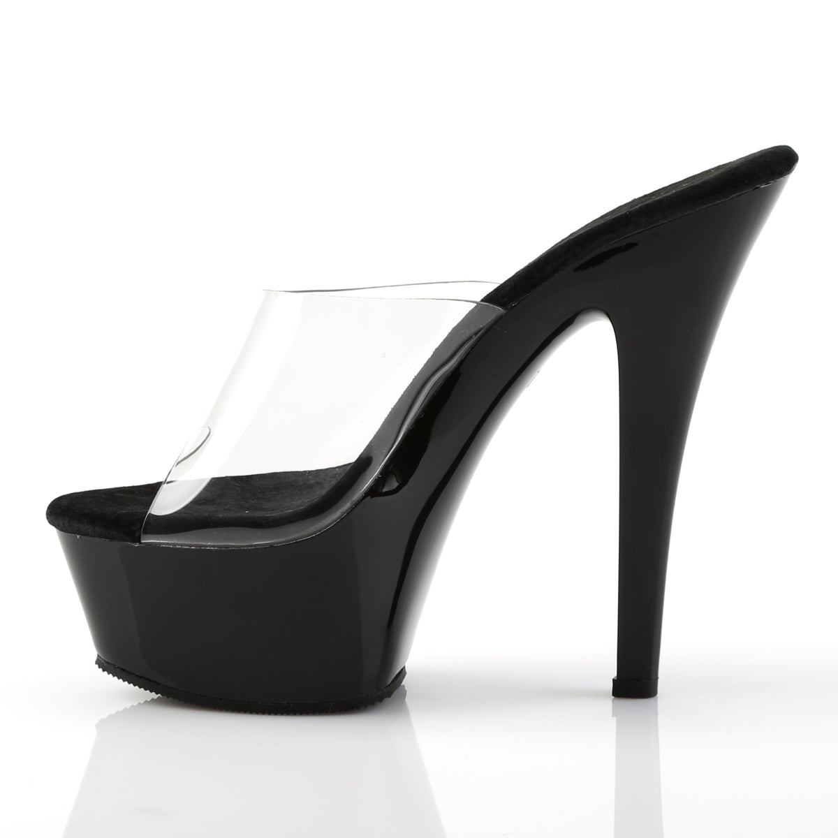 KISS-201 Black & Clear Peep Toe High Heel Black Multi view 4