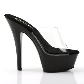 KISS-201 Black & Clear Peep Toe High Heel Black Multi view 2