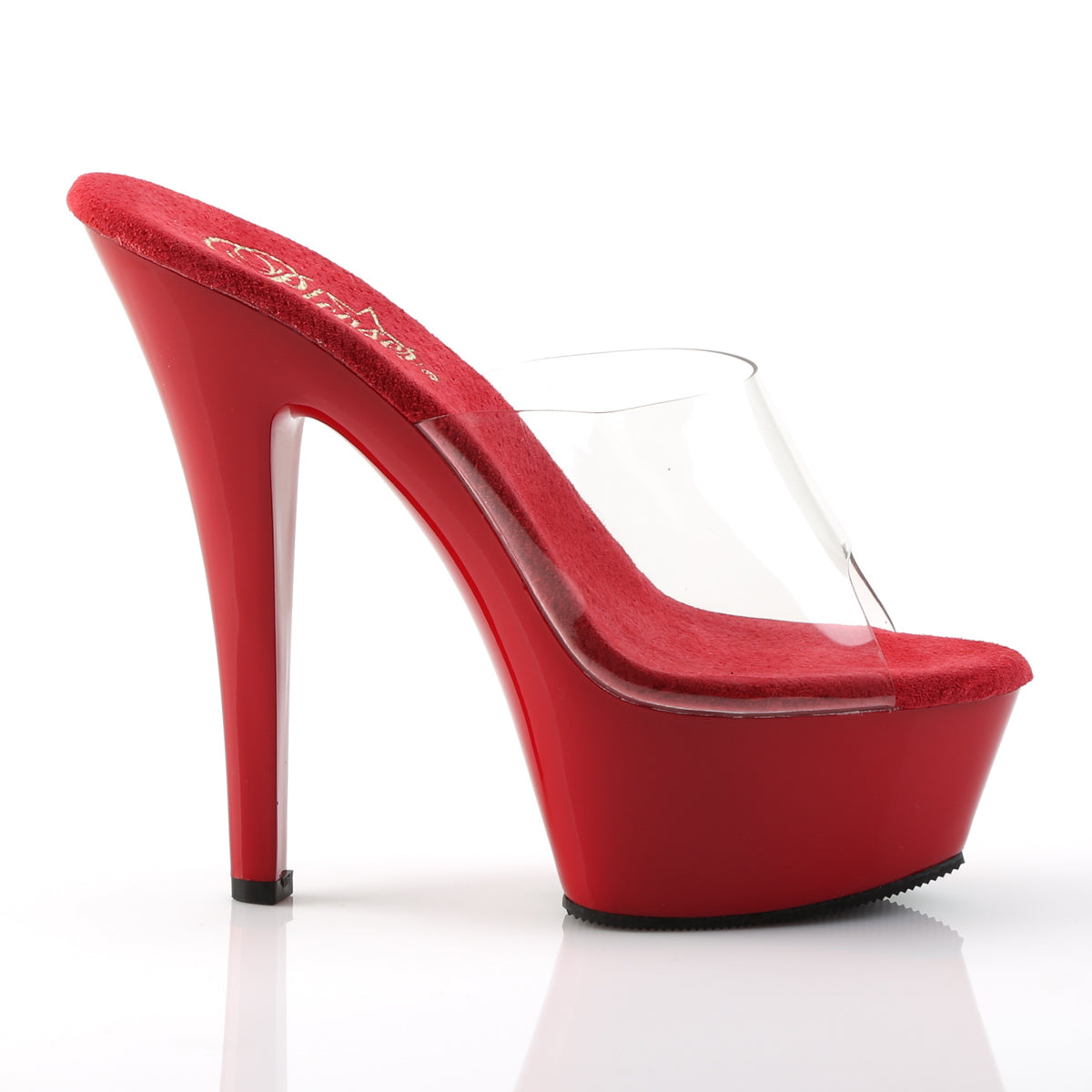 KISS-201 Black & Clear Peep Toe High Heel Red Multi view 2