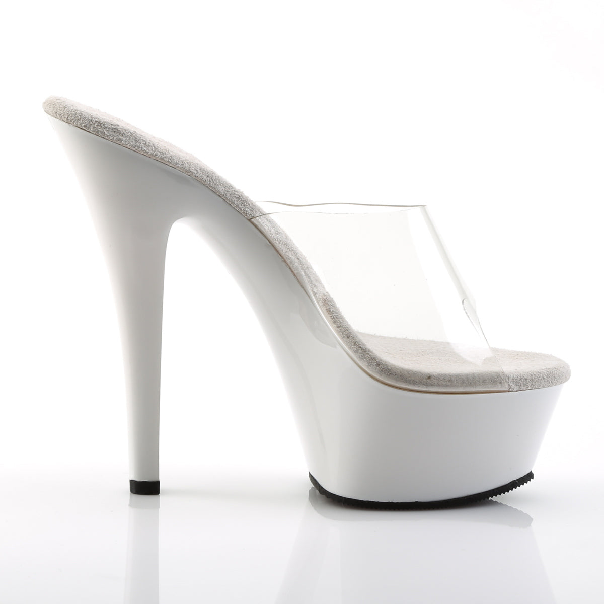 KISS-201 Black & Clear Peep Toe High Heel White Multi view 2