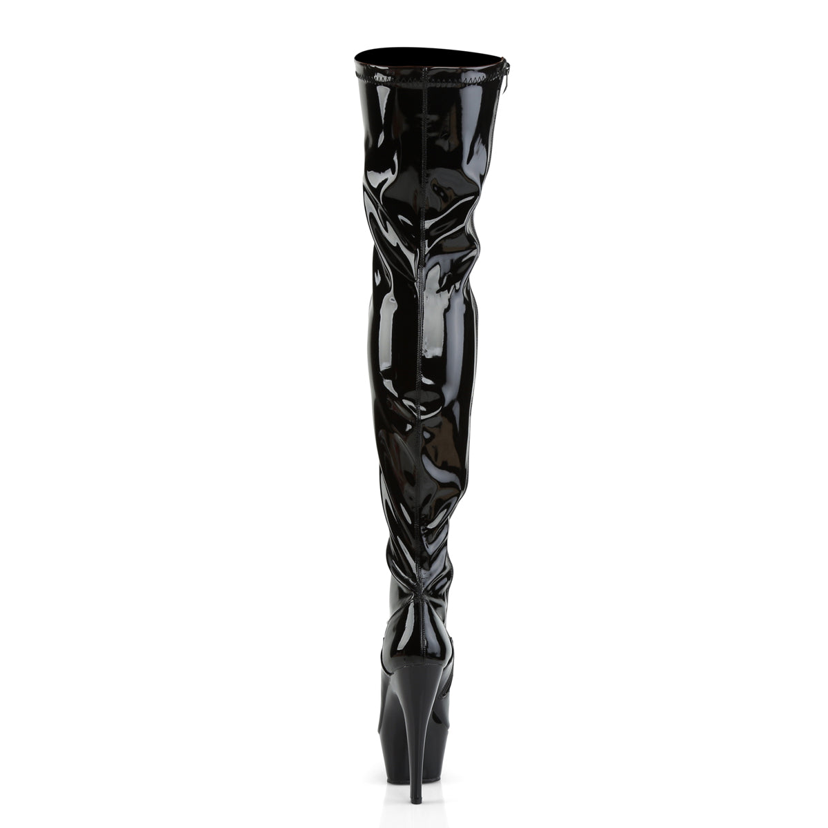 KISS-3000 Black Patent Thigh High Boots Black Multi view 3