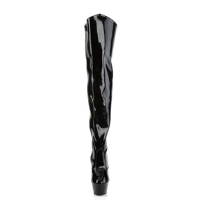 KISS-3010 White Patent Thigh High Boots Black Multi view 5