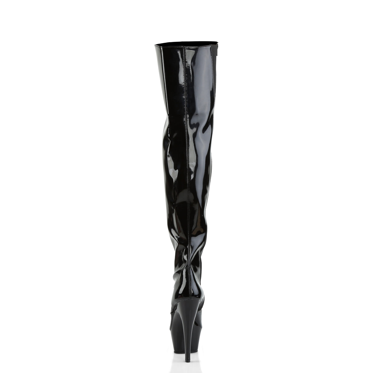 KISS-3010 White Patent Thigh High Boots Black Multi view 3