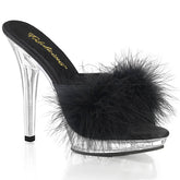 LIP-101-8 Black & Clear Peep Toe High Heel