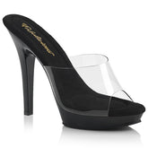 LIP-101 Black & Clear Peep Toe High Heel