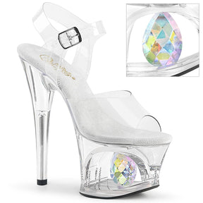 MOON-708DIA Clear Ankle Peep Toe High Heel