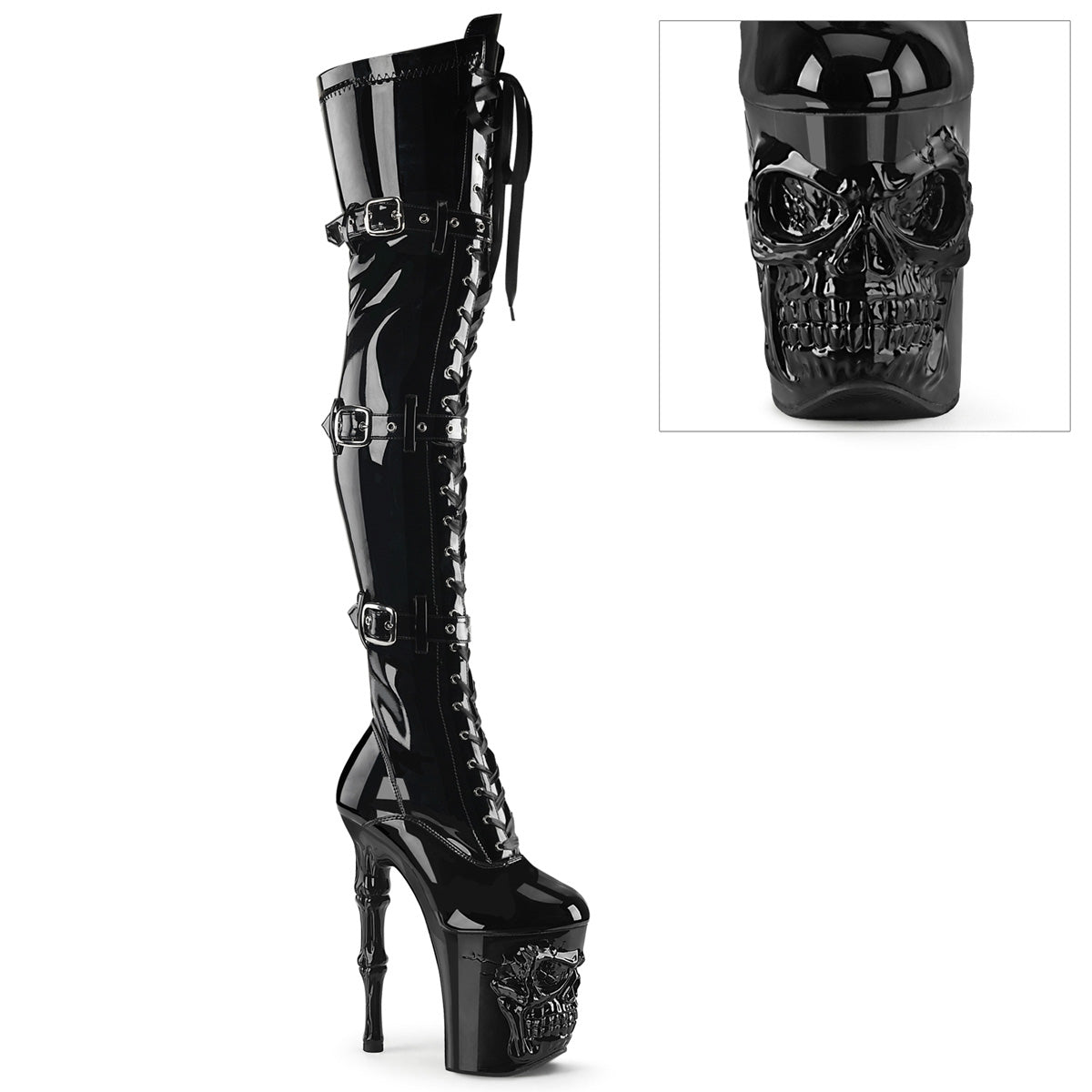 RAPTURE-3028 Black Vegan RAPTURE-3028 Thigh Boots.