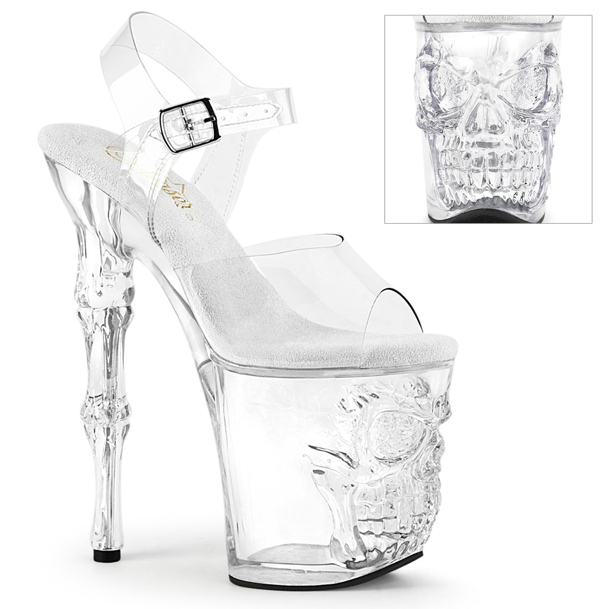 RAPTURE-808 Clear Ankle Peep Toe High Heel