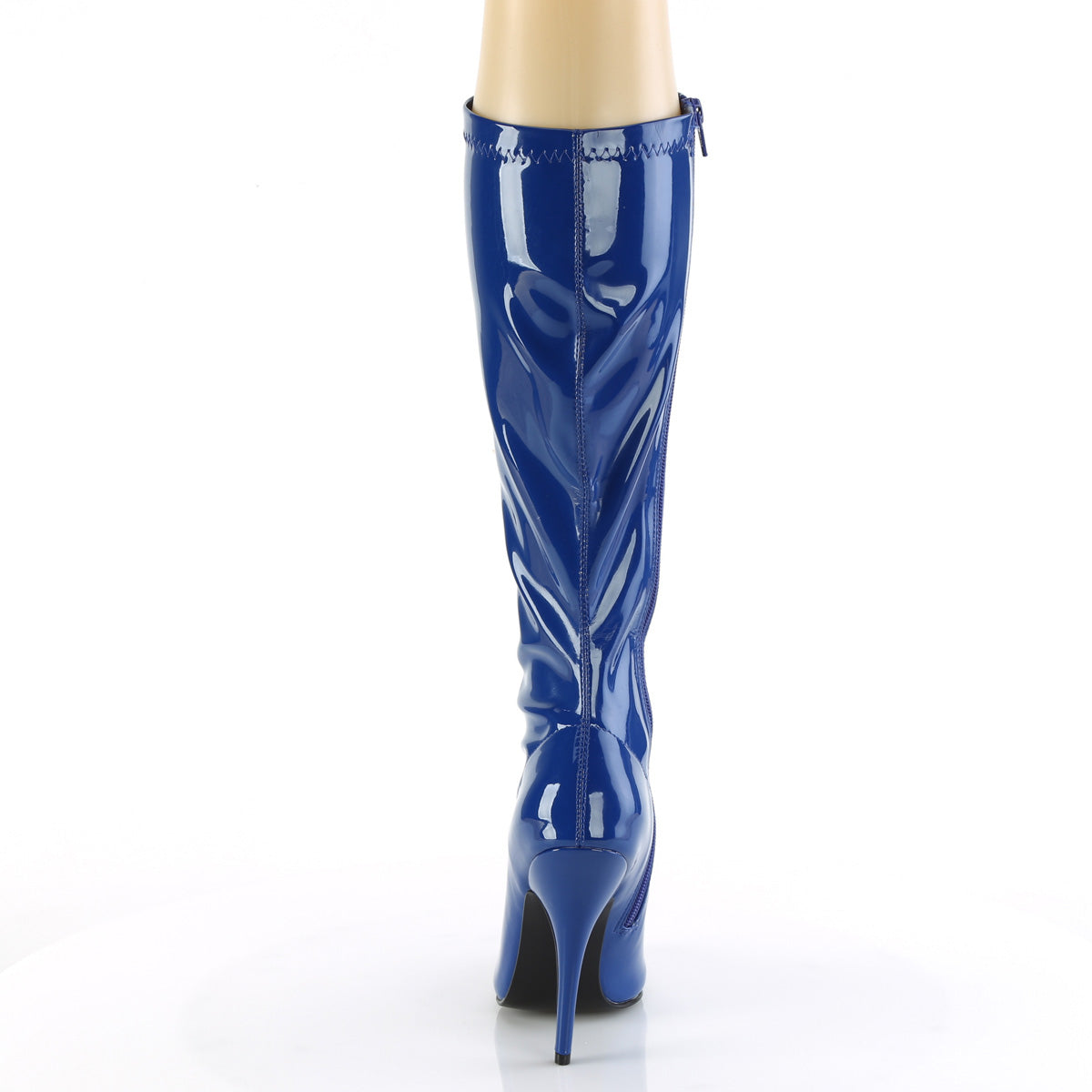 SEDUCE-2000 Black Patent Knee High Boots Blue Multi view 3