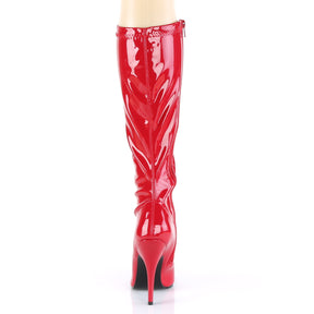 SEDUCE-2000 Black Patent Knee High Boots Red Multi view 3