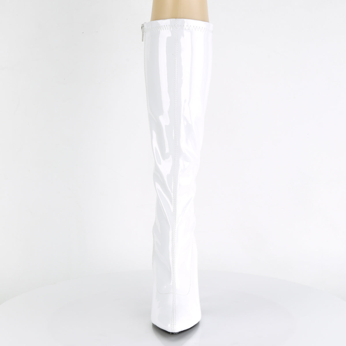 SEDUCE-2000 Black Patent Knee High Boots White Multi view 5