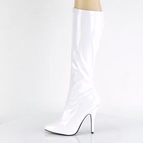 SEDUCE-2000 Black Patent Knee High Boots White Multi view 4