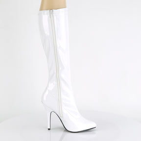 SEDUCE-2000 Black Patent Knee High Boots White Multi view 2