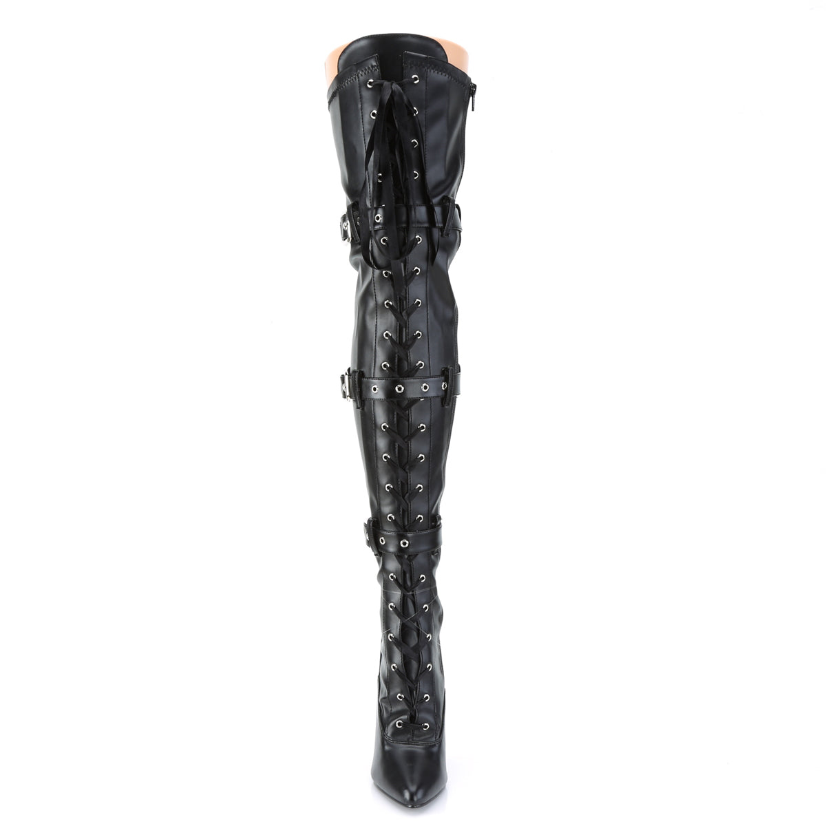 SEDUCE-3028 Faux Leather Black Thigh High Boots Black Multi view 5