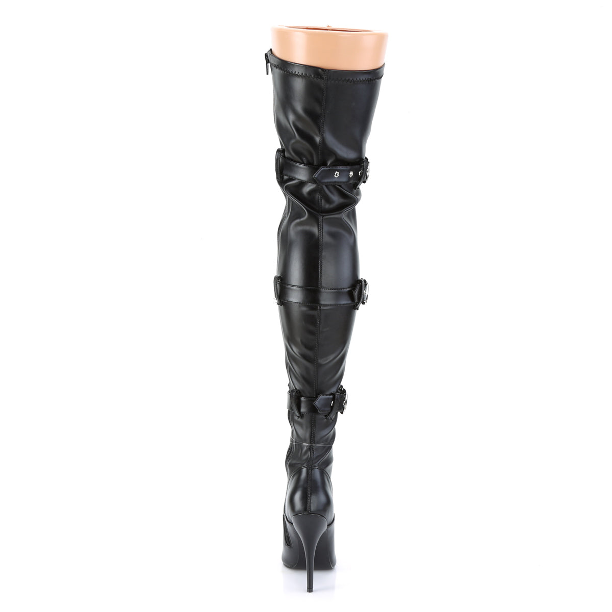 SEDUCE-3028 Faux Leather Black Thigh High Boots Black Multi view 3