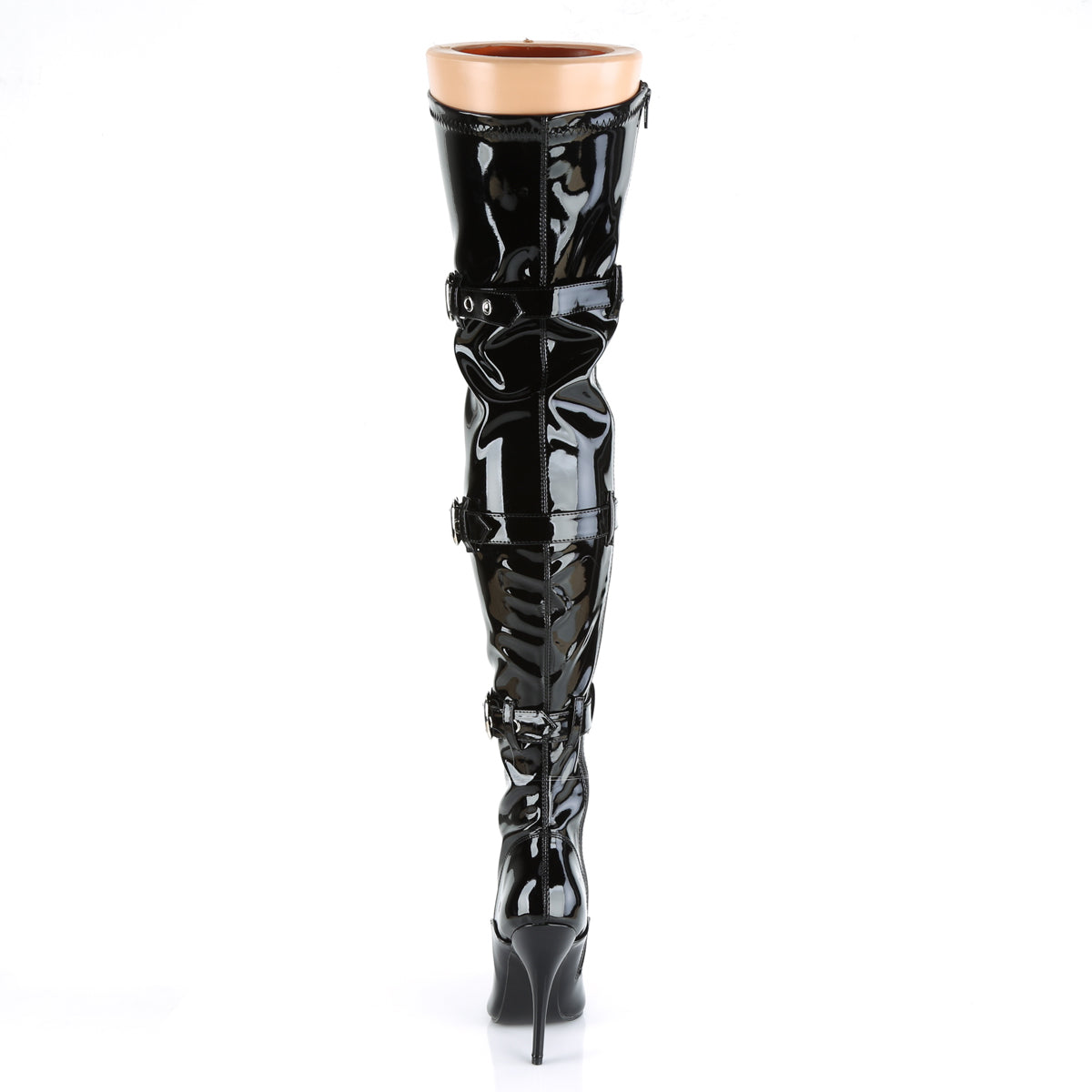 SEDUCE-3028 Faux Leather Black Thigh High Boots Black Multi view 3