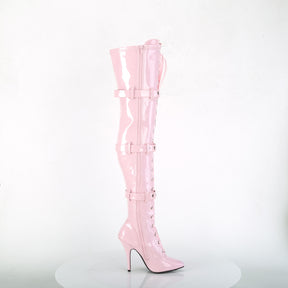 SEDUCE-3028 Faux Leather Black Thigh High Boots Pink Multi view 2