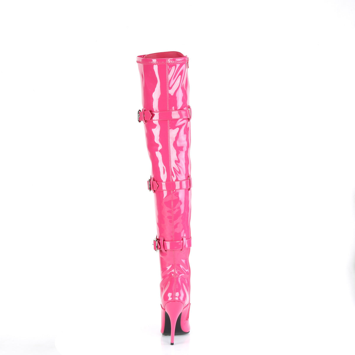 SEDUCE-3028 Faux Leather Black Thigh High Boots Pink Multi view 3