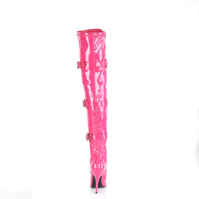 SEDUCE-3028 Faux Leather Black Thigh High Boots Pink Multi view 3