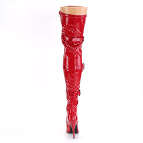 SEDUCE-3028 Faux Leather Black Thigh High Boots Red Multi view 3