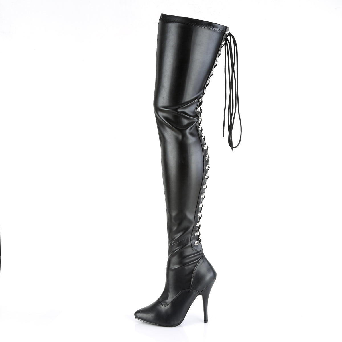 SEDUCE-3063 Patent Black Thigh High Boots Black Multi view 4