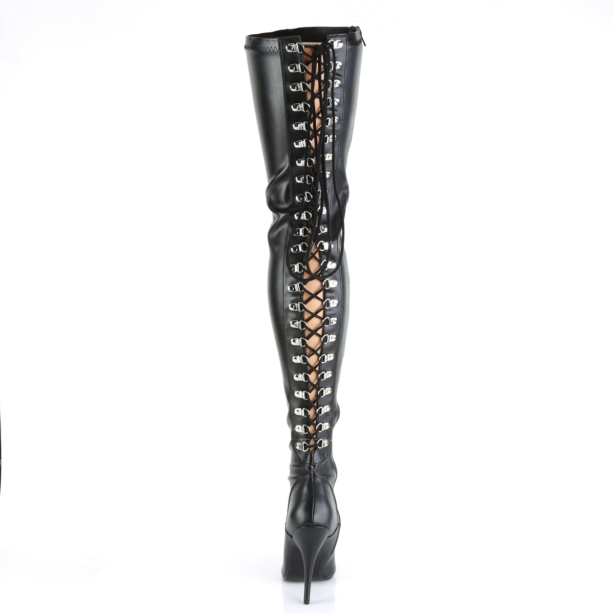 SEDUCE-3063 Patent Black Thigh High Boots Black Multi view 3