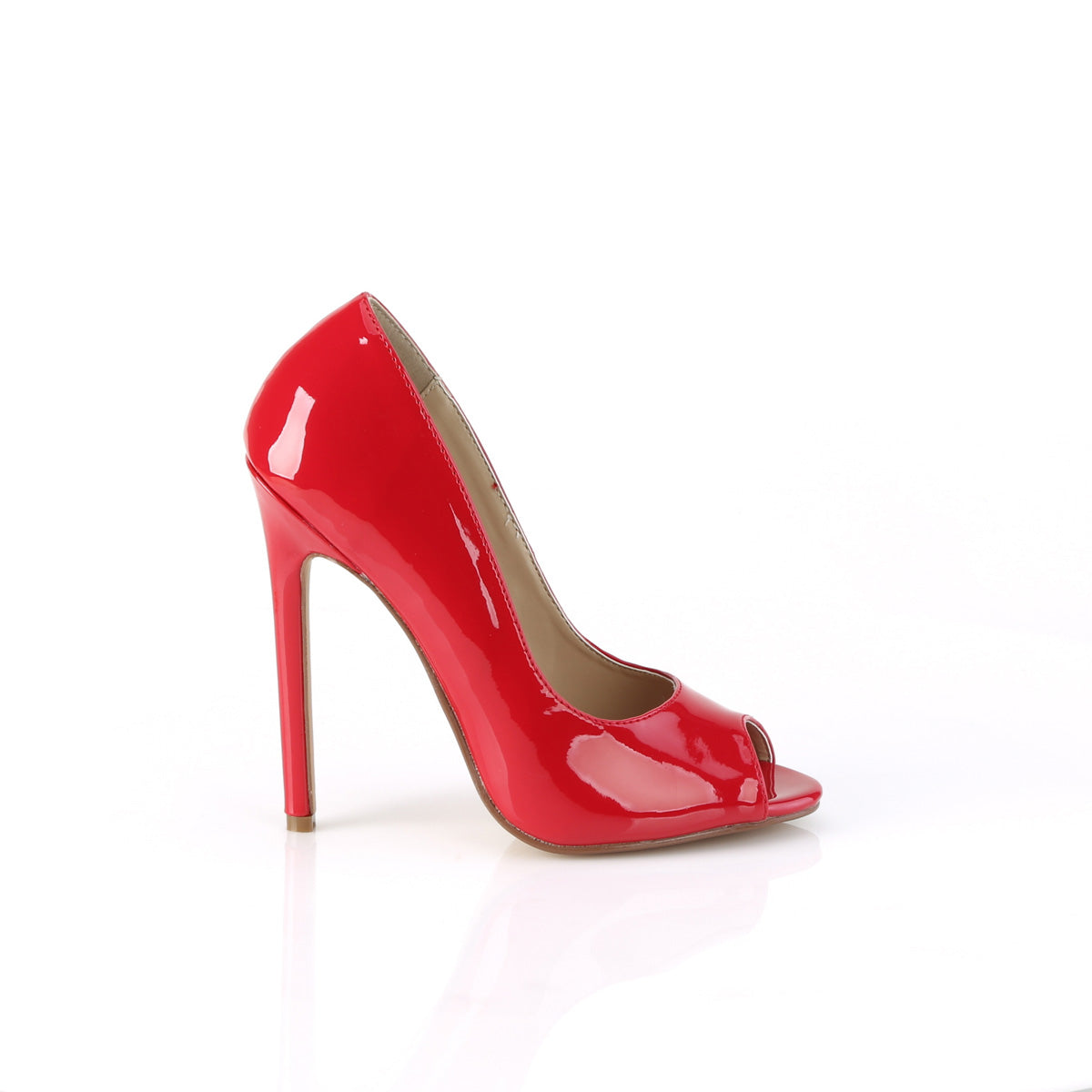 SEXY-42 Patent Nude Peep Toe High Heel Red Multi view 2