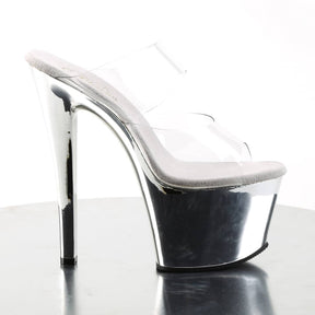 SKY-302 Black & Clear Peep Toe High Heel