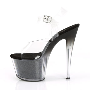 SKY-308G-T Black & Clear Ankle Peep Toe High Heel Black & Clear Multi view 4