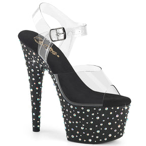 STARDANCE-708 Clear Ankle Peep Toe High Heel