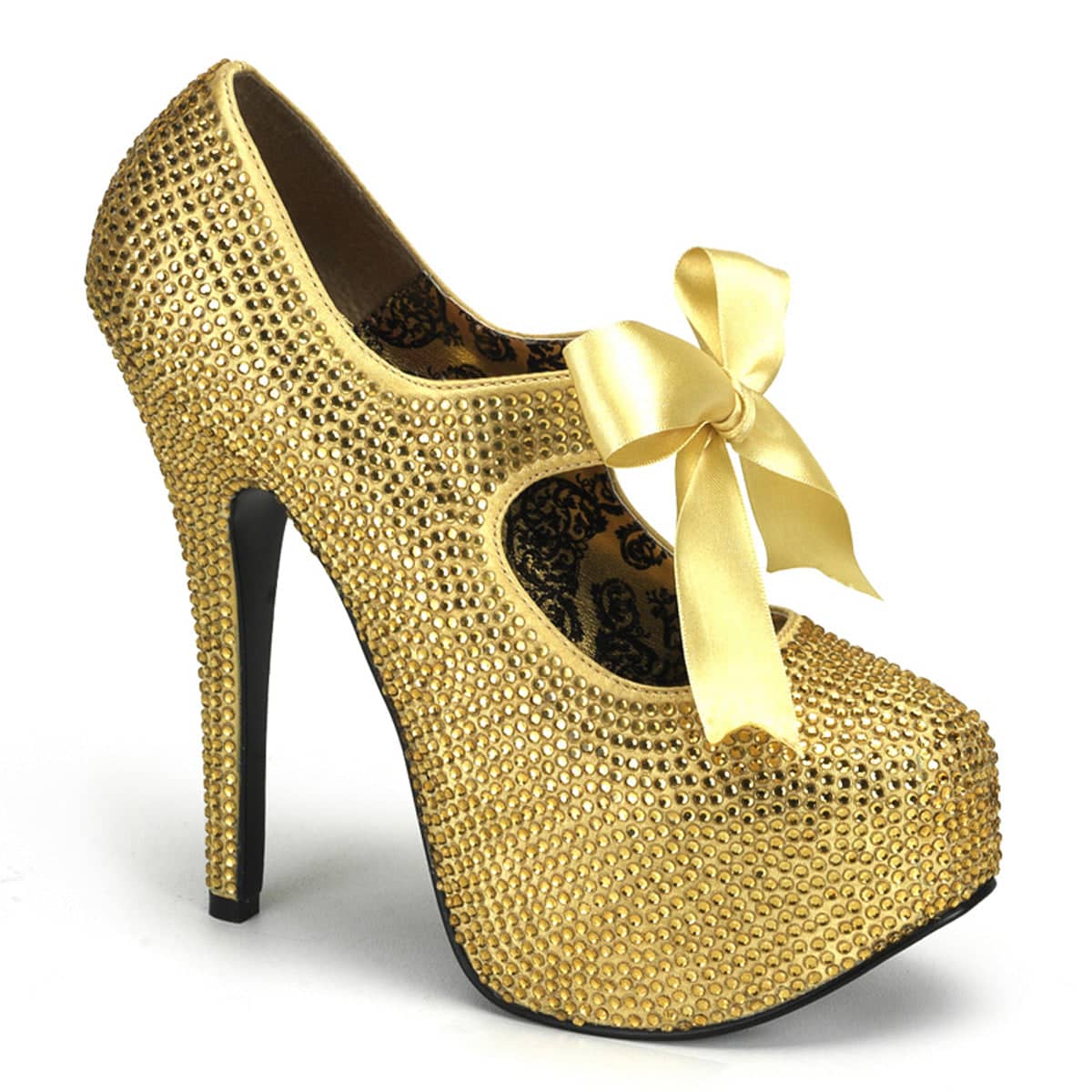 TEEZE-04R Rhinestone Platform Heels