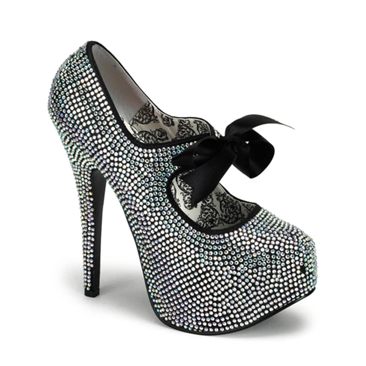 TEEZE-04R Rhinestone Platform Heels