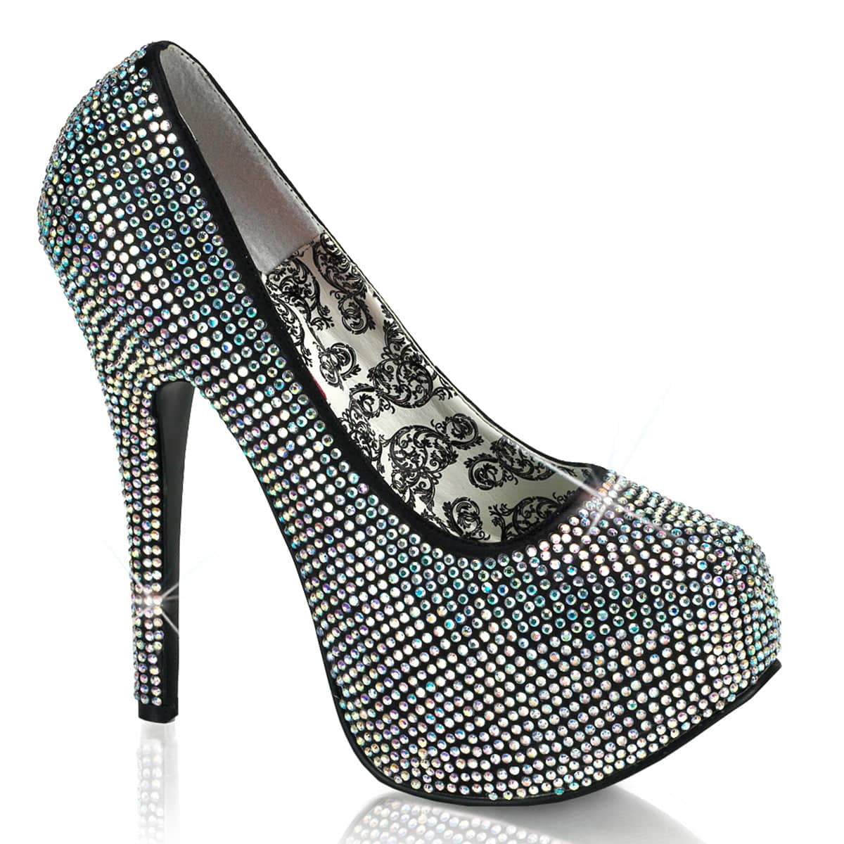 TEEZE-06R Rhinestone Platform High Heels