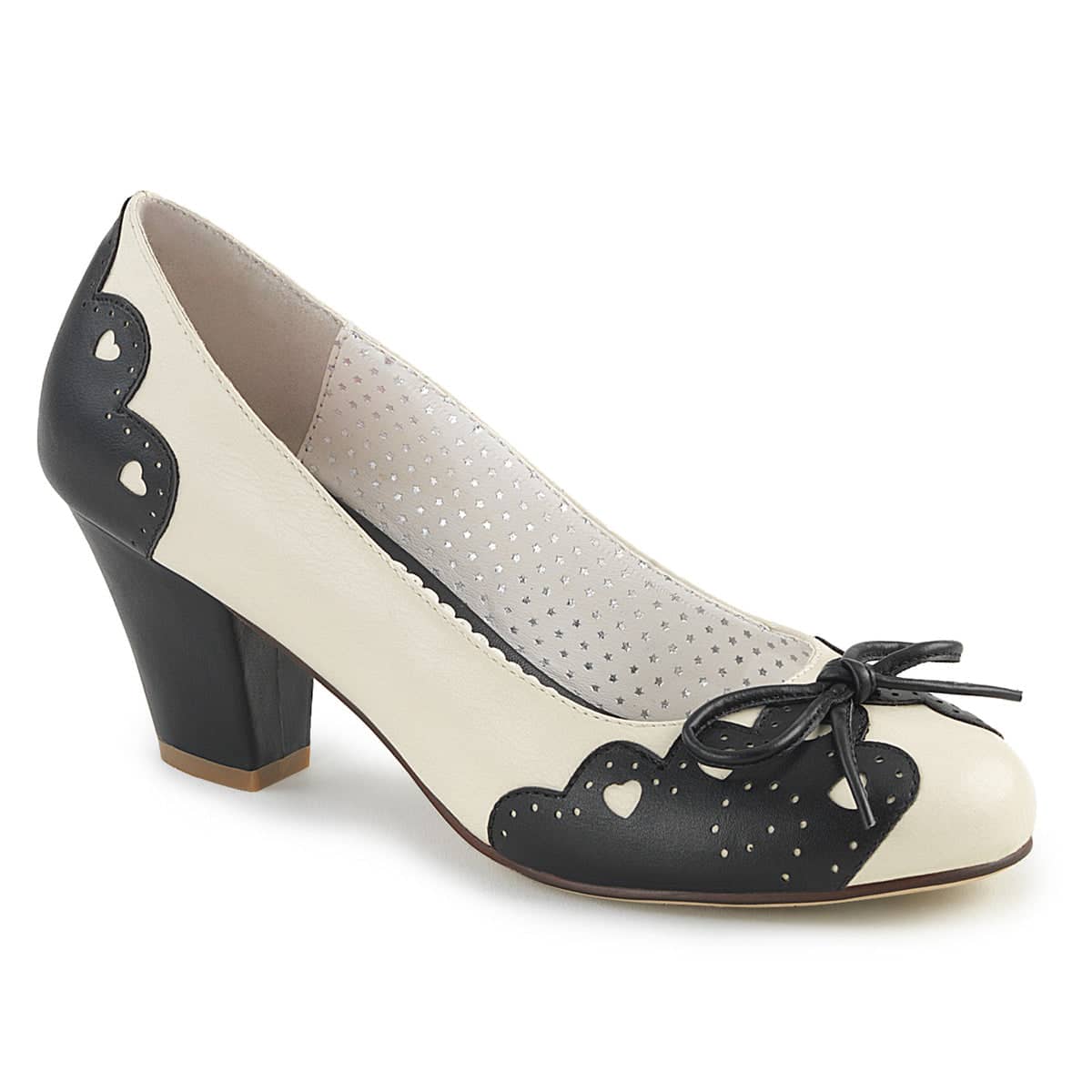 WIGGLE-17 Black & White Pumps Heel