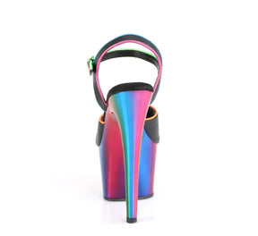 ADORE-709RC-02 Black & Multi Colour Ankle Peep Toe High Heel