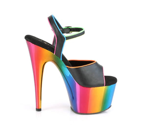 ADORE-709RC-02 Black & Multi Colour Ankle Peep Toe High Heel