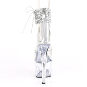 ADORE-724RS-02 Clear & Silver Ankle Sandal High Heel