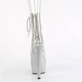 BEJEWELED-1016C-2-7 White & Clear Calf High Peep Toe Boots