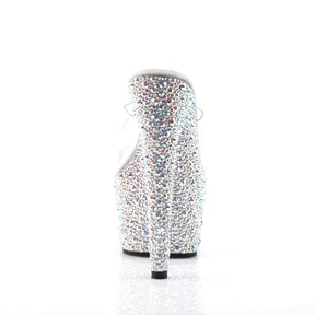 BEJEWELED-701MS Clear & Silver Peep Toe High Heel